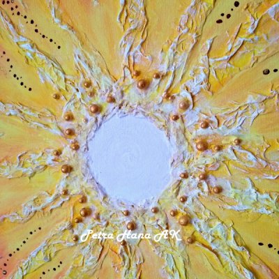 Sluneční záře detail (strukturovaná malba na plátno) – není k dispozici