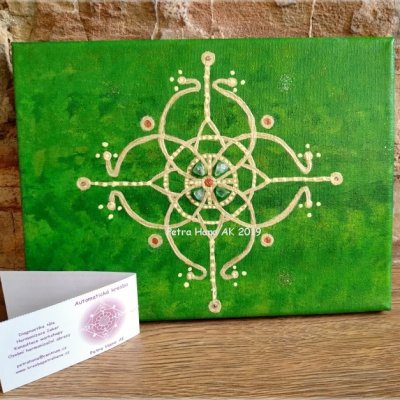 Klíč k uzdravení (originál volná tvorba) akryl na plátně 18x24cm – k dispozici