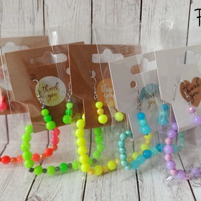 Neonové sety pro malé i dospívající slečny, taneční soubory (afro háček chirurgická ocel)