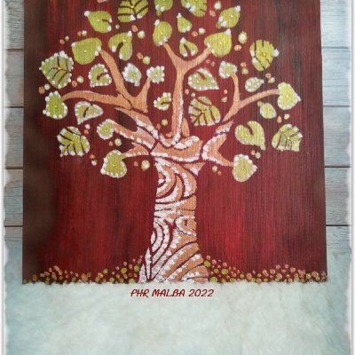 Duch stromu (originál volná tvorba) akryl na solotitu 19x19cm – k dispozici